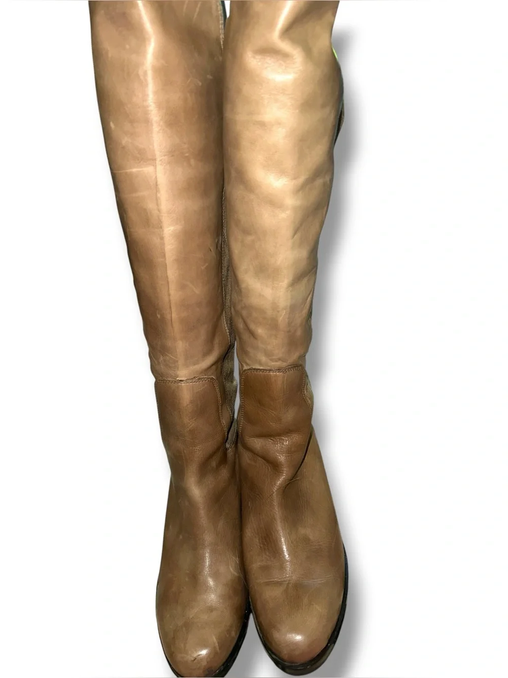 Cole Haan SZ 11 Women Air Whitley Knee-High Leather Suede Riding Boots Tan Beige